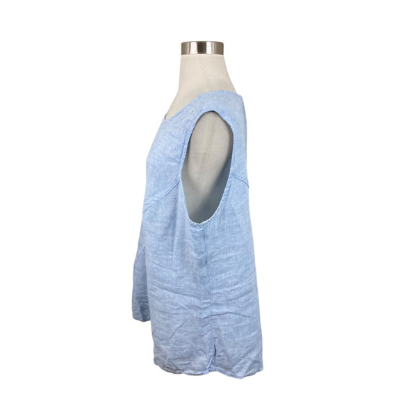 SOUTH STREET LINEN SOST Portland Maine Blue Lagenlook Tunic Beachy Coastal 3 XL - Picture 2 of 4